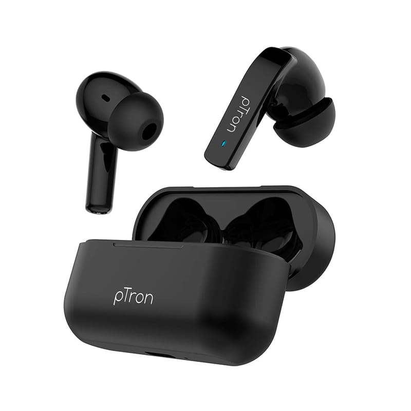 Ptron Basspods 992 Active Noise Cancelling ANC Bluetooth 5.0 Wireless Headphones - Black