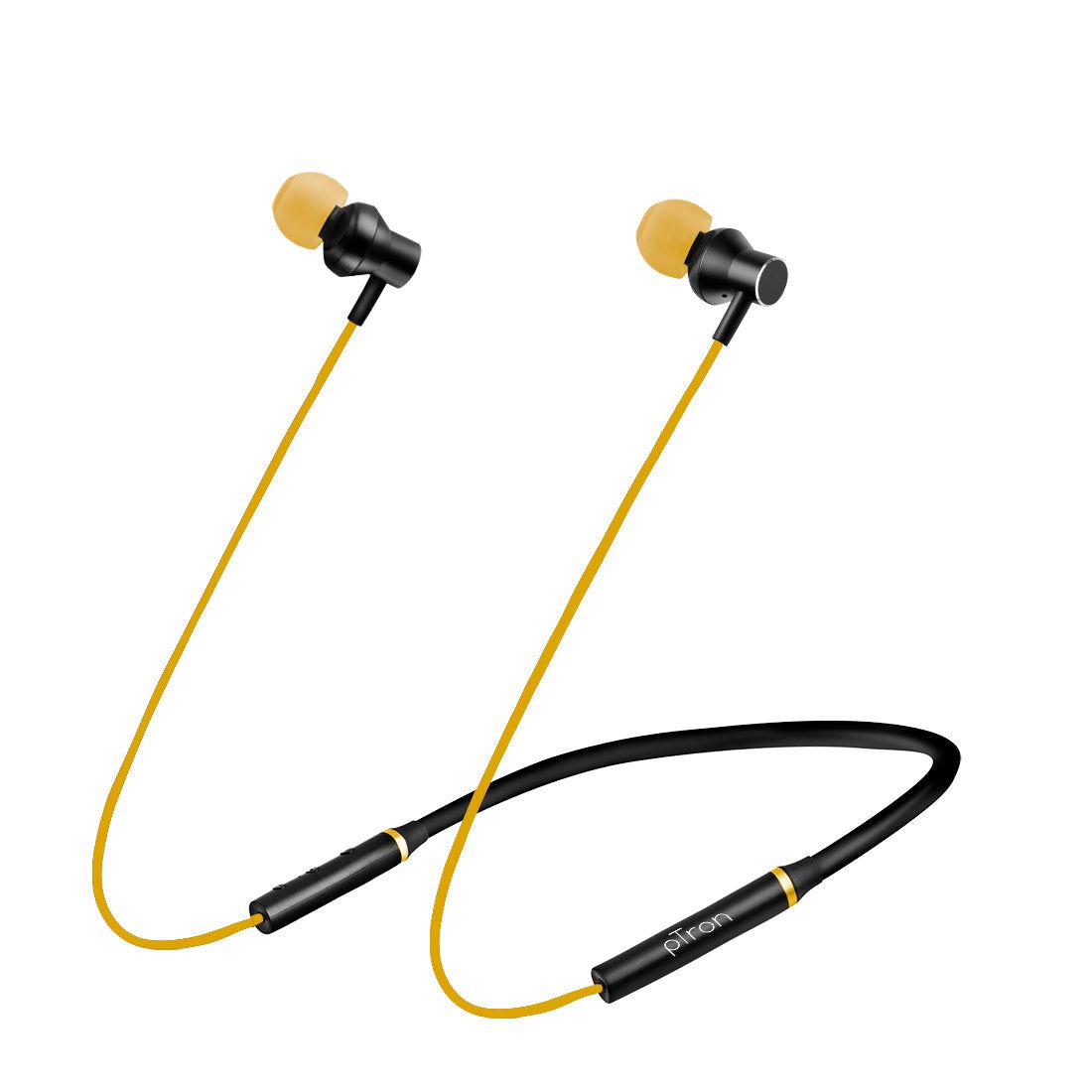 PTron InTunes Beats In-Ear Magnetic Stereo Wireless Neckband with Mic - (Black/Yellow)