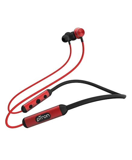 Ptron InTunes Ultima Water Resistant Wireless Headphones - Red Black