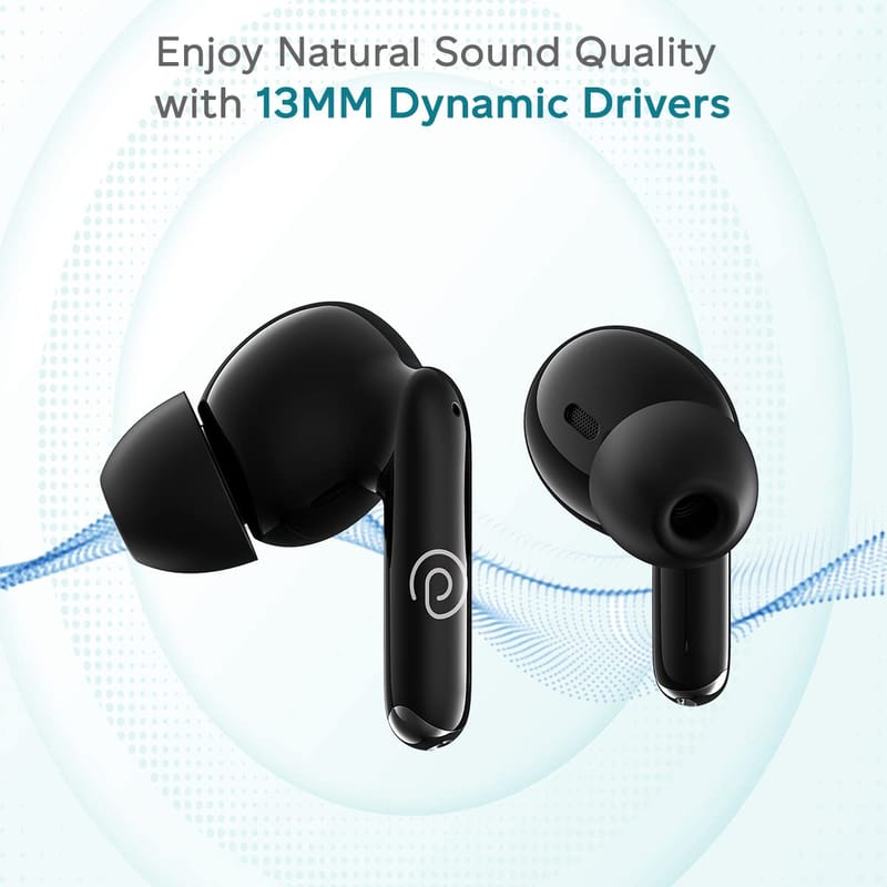 Ptron Bassbuds Eon Truly Wireless in Ear Earbuds with Mic,ENC, 13mm Driver, Immersive Sound, BT 5.3, Quick Pairing, Touch Control, Fast Charging & Upto 30Hrs Playtime, IPX4 & Voice Asst (Grey/Black)