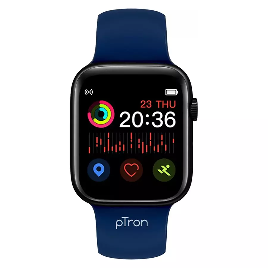 Ptron Pulsefit P261 Smartwatch (Blue Strap, Regular)