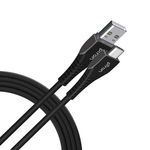 Ptron Solero T241 2.4A Type-C Data & Charging USB Cable, Made in India, 480Mbps Data Sync, Durable 1-Meter Long USB Cable for Type-C USB Devices for Charging Adapter (Black)