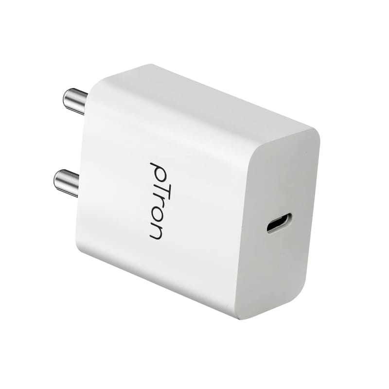 Ptron Volta FC14 20W Fast PD/Type-C Charger Adapter with Fast Charging for iPhone 12/12 Pro/12 Mini/12 Pro Max/11/XS/XR/X/8/Plus, iPad Pro/Air/Mini, Galaxy 10/9/8 (Charger Only) White