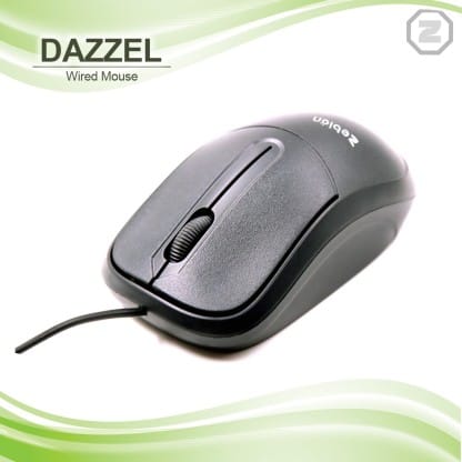 Zebion DAZZLE Wired Optical Mouse (USB 2.0, Black)