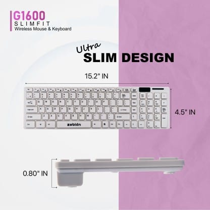 Zebion G1600 Wireless Laptop Keyboard (White)