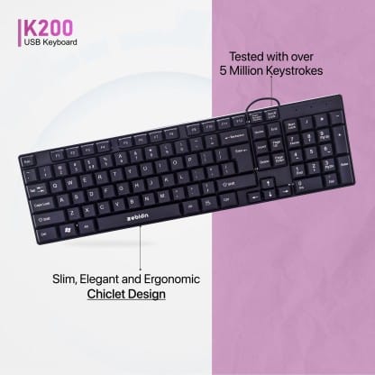 Zebion K200 Wired USB Desktop Keyboard (Black)