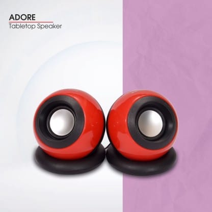 Zebion Muze Adore 3 W Laptop/Desktop Speaker (Red, 2.0 Channel)