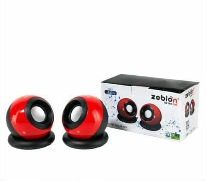 Zebion Muze Adore 3 W Laptop/Desktop Speaker (Red, 2.0 Channel)