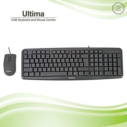 Zebion Ultima Wired USB Desktop Keyboard and Mouse Combo - Black