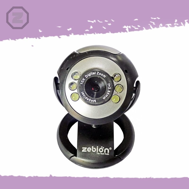 Zebion Webcam Tigers Eye Webcam  (Black & Silver)