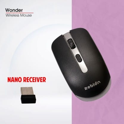 Zebion Wonder Wireless Optical Mouse (2.4GHz Wireless, Black)