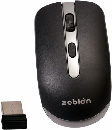 Zebion Wonder Wireless Optical Mouse (2.4GHz Wireless, Black)