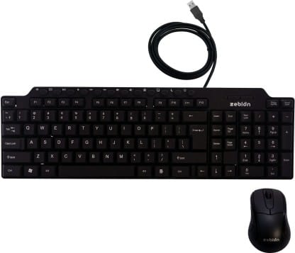 Zebion Viking Wired Keyboard with Wired Optical Mouse Combo Set (Black)