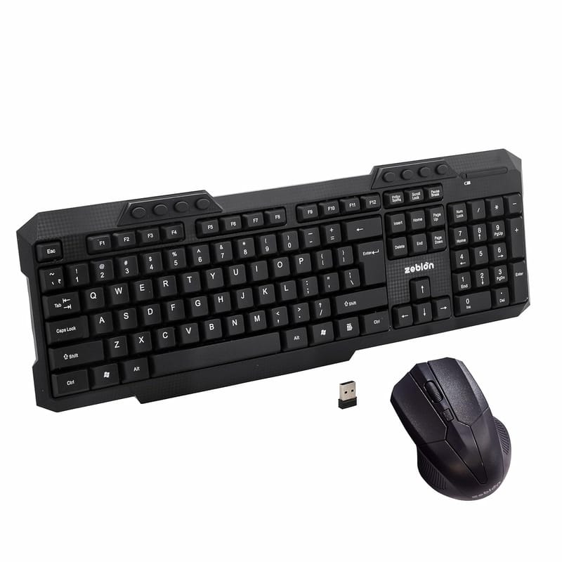 Zebion G2400 Wireless Keyboard Mouse Combo with Nano Receiver, Slim,Elegant and Ergonomic chiclet Design, Tested with Over 1 Million keystrokes and clicks,Durable Body