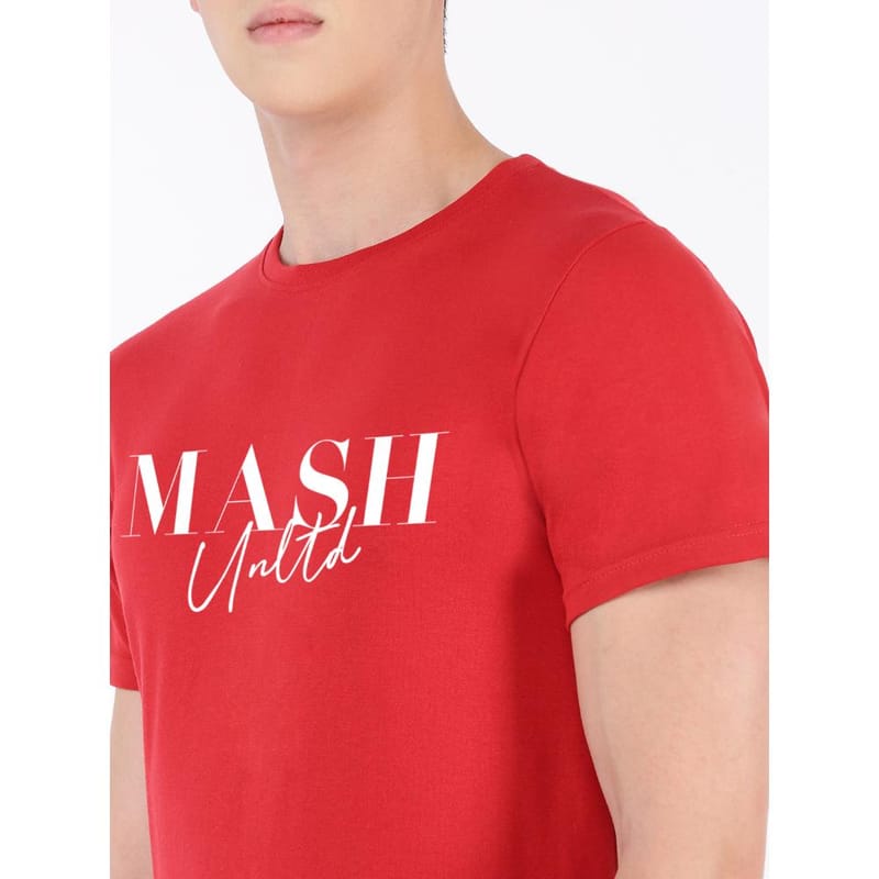 MASH UNLIMITED Mens Cotton Round Neck Short Sleeve Printed Tshirt