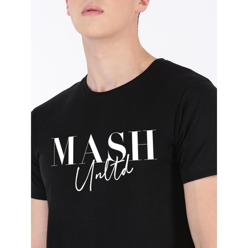 MASH UNLIMITED Mens Cotton Round Neck Short Sleeve Printed Tshirt