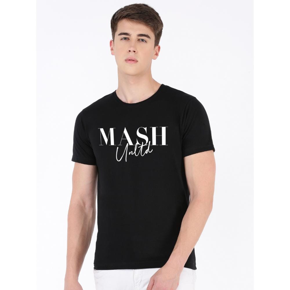 MASH UNLIMITED Mens Cotton Round Neck Short Sleeve Printed Tshirt