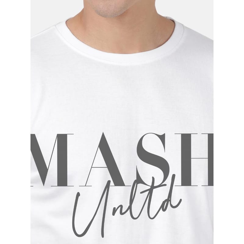 MASH UNLIMITED Mens Cotton Round Neck Short Sleeve Printed Tshirt