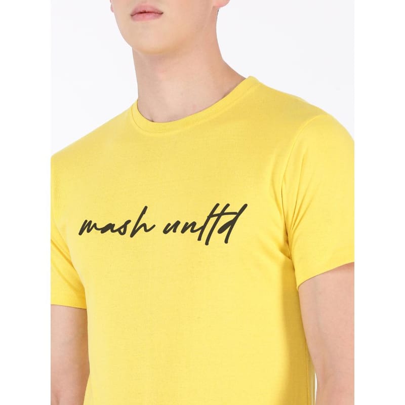 MASH UNLIMITED Mens Cotton Round Neck Short Sleeve Printed Tshirt