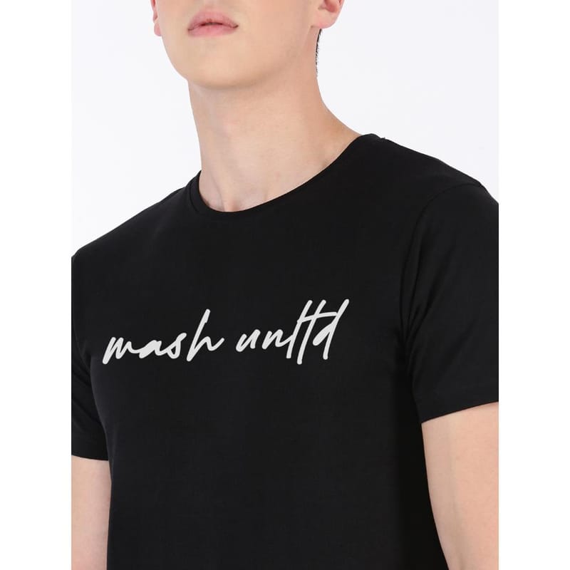 MASH UNLIMITED Mens Cotton Round Neck Short Sleeve Printed Tshirt