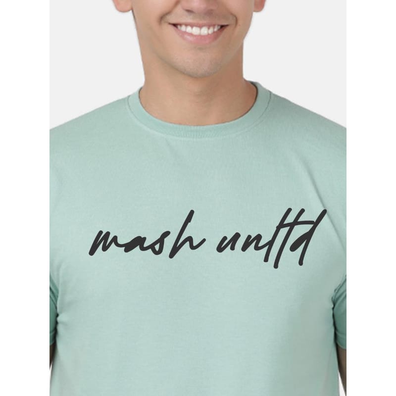 MASH UNLIMITED Mens Cotton Round Neck Short Sleeve Printed Tshirt