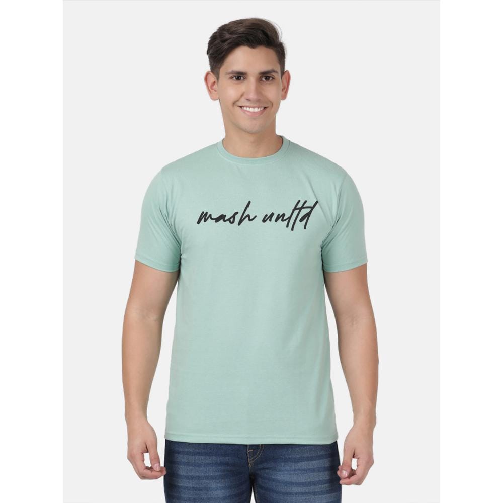 MASH UNLIMITED Mens Cotton Round Neck Short Sleeve Printed Tshirt