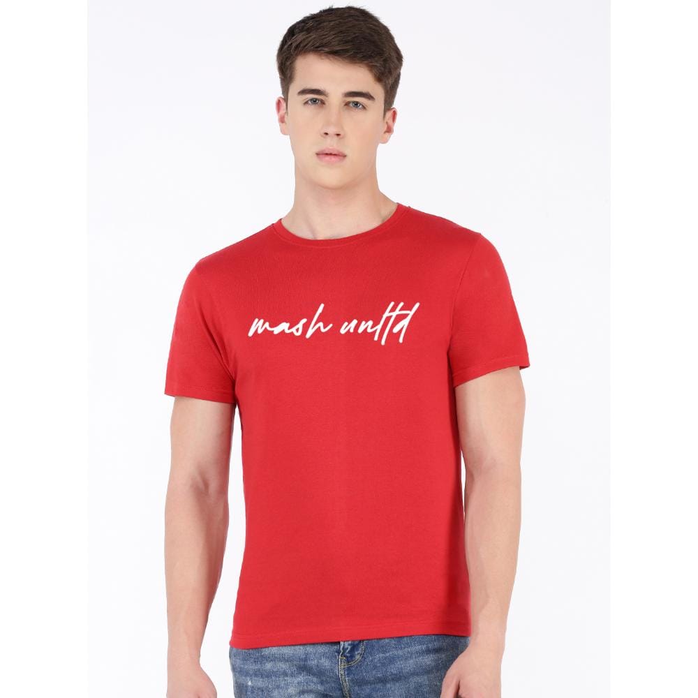 MASH UNLIMITED Mens Cotton Round Neck Short Sleeve Printed Tshirt