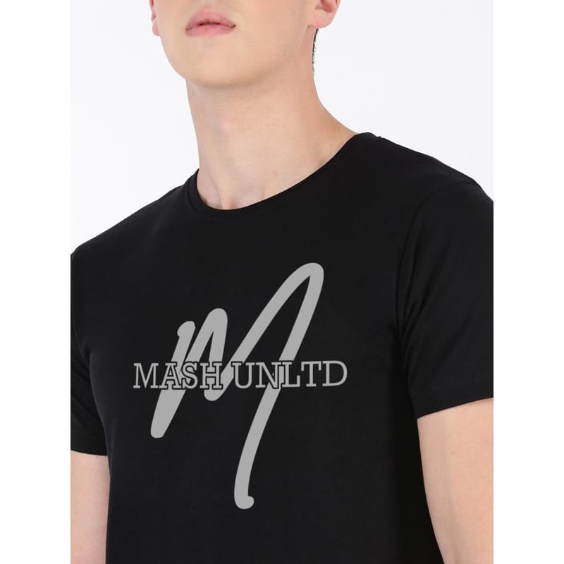 MASH UNLIMITED Mens Cotton Round Neck Short Sleeve Printed Tshirt