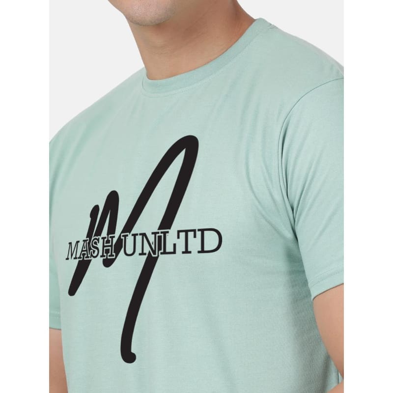 MASH UNLIMITED Mens Cotton Round Neck Short Sleeve Printed Tshirt