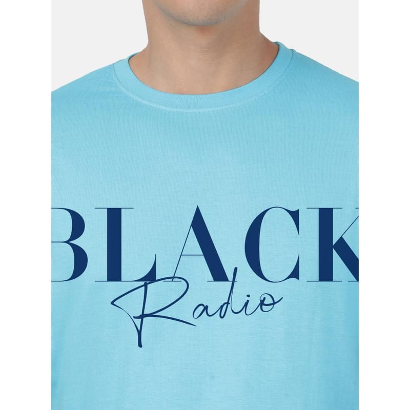 BLACK RADIO Mens Round Neck Short Sleeve Printed T-Shirt