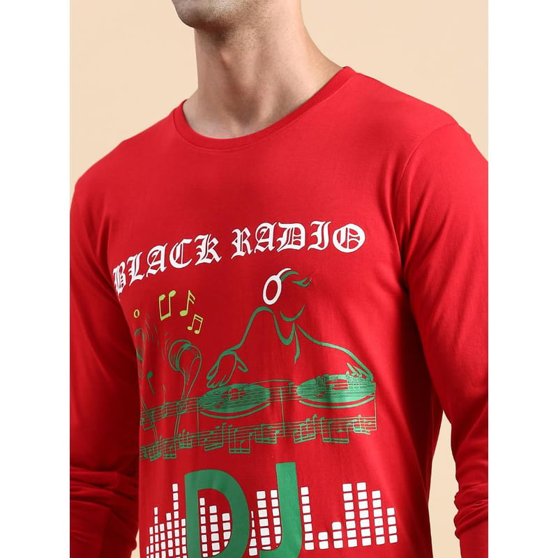 BLACK RADIO Mens Round Neck Long Sleeve T-Shirt