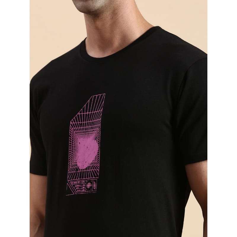 BLACK RADIO Mens Round Neck Short Sleeve T-Shirt