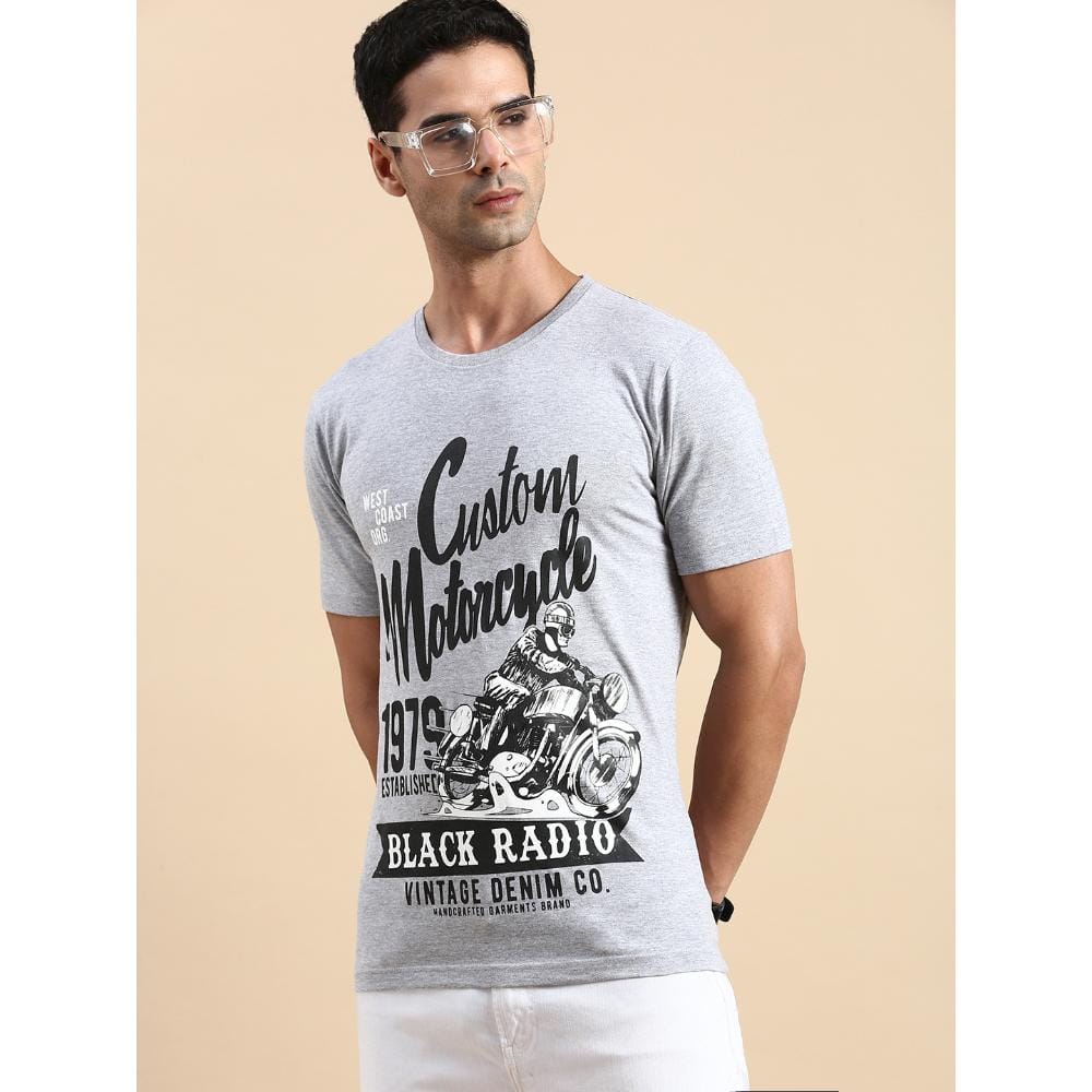 BLACK RADIO Mens Round Neck Short Sleeve T-Shirt