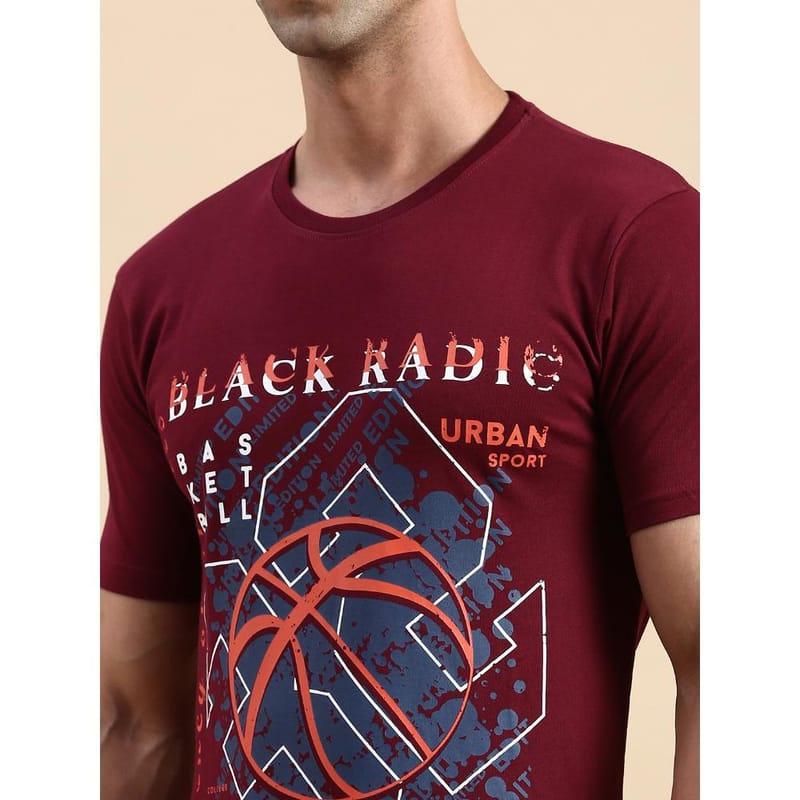 BLACK RADIO Mens Round Neck Short Sleeve T-Shirt