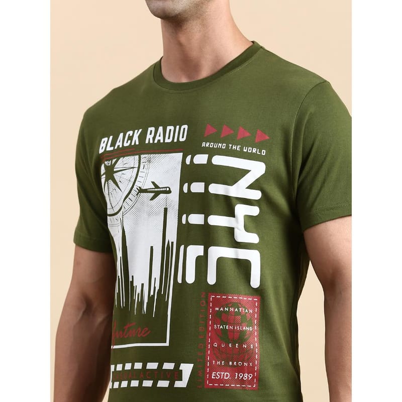 BLACK RADIO Mens Round Neck Short Sleeve T-Shirt