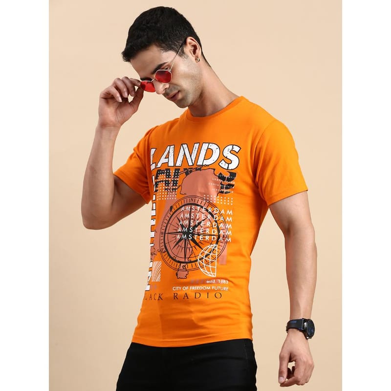 BLACK RADIO Mens Round Neck Short Sleeve T-Shirt