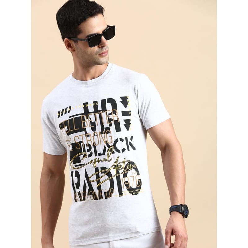 BLACK RADIO Mens Round Neck Short Sleeve T-Shirt