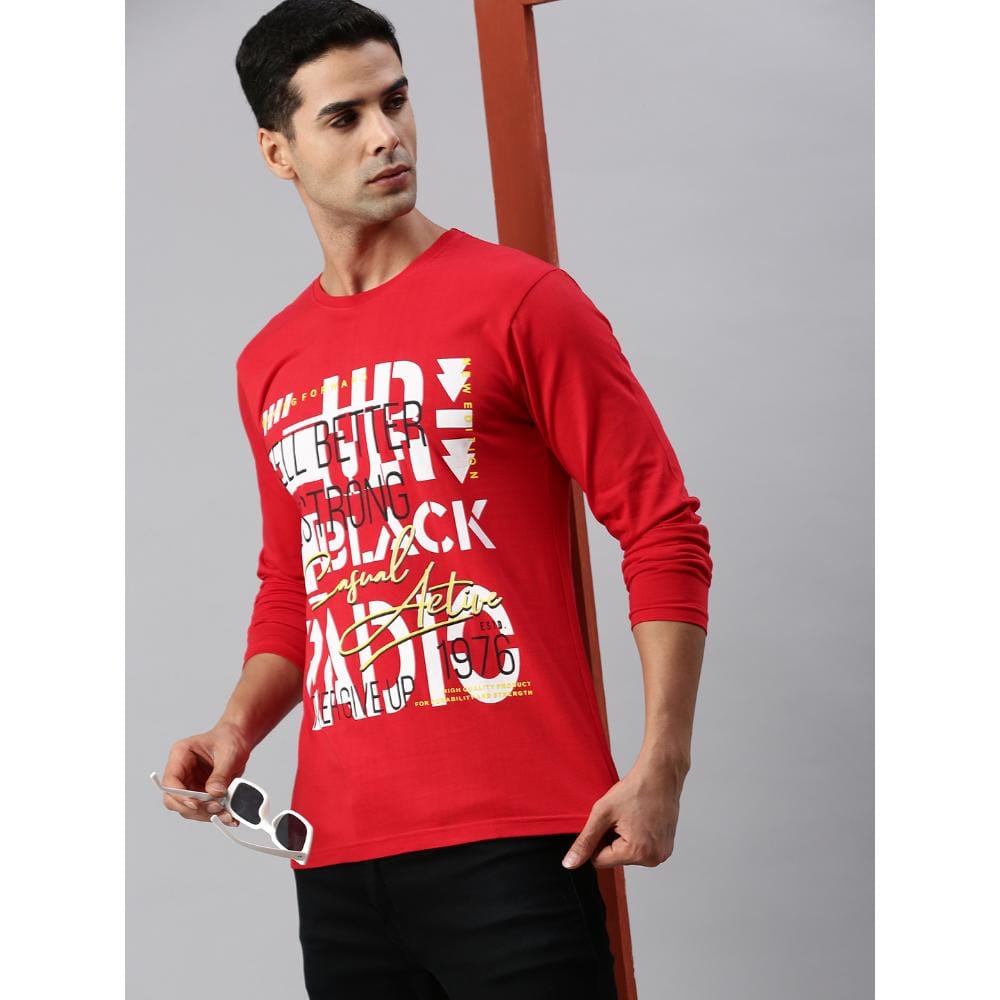 BLACK RADIO Mens Round Neck Long Sleeve T-Shirt