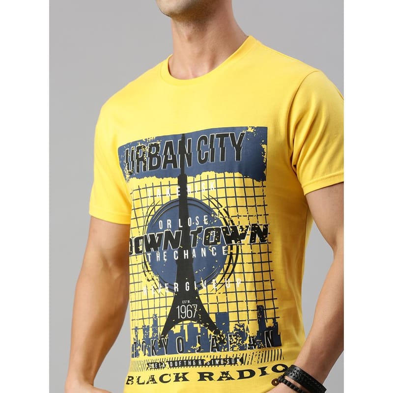 BLACK RADIO Mens Round Neck Short Sleeve T-Shirt