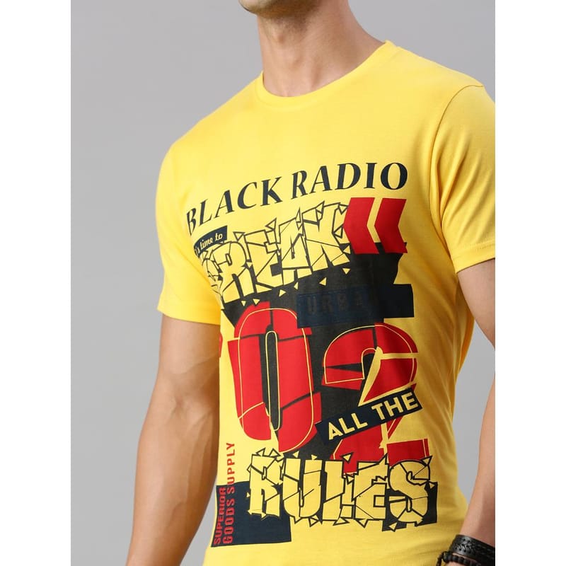 BLACK RADIO Mens Round Neck Short Sleeve T-Shirt