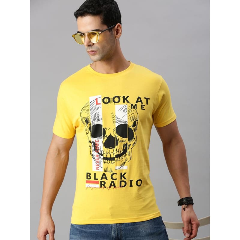 BLACK RADIO Mens Round Neck Short Sleeve T-Shirt