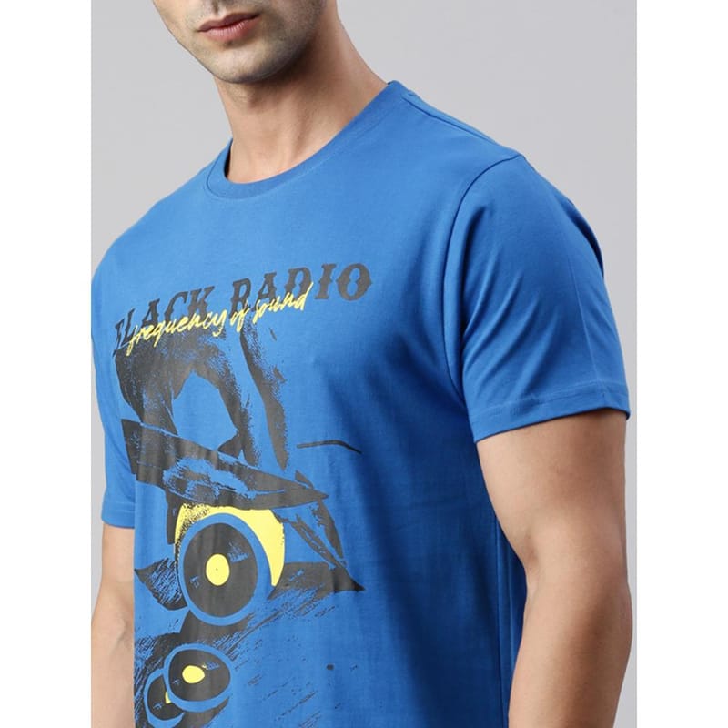 BLACK RADIO Mens Round Neck Short Sleeve T-Shirt