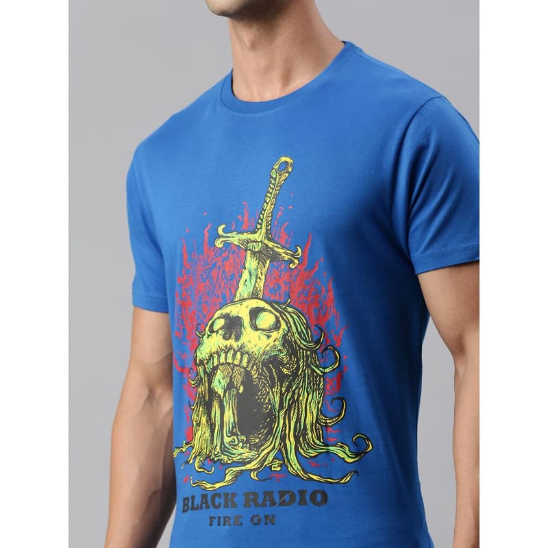 BLACK RADIO Mens Round Neck Short Sleeve T-Shirt