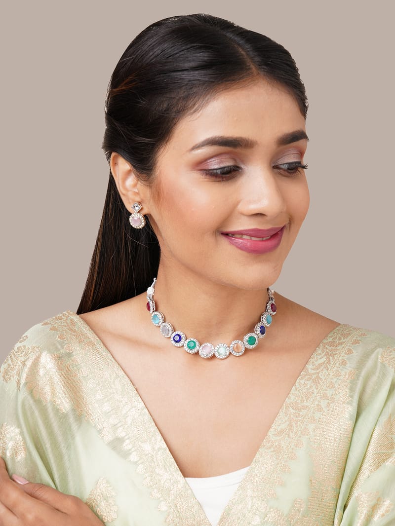 Binni's Wardrobe  multi stone colloured necklace set