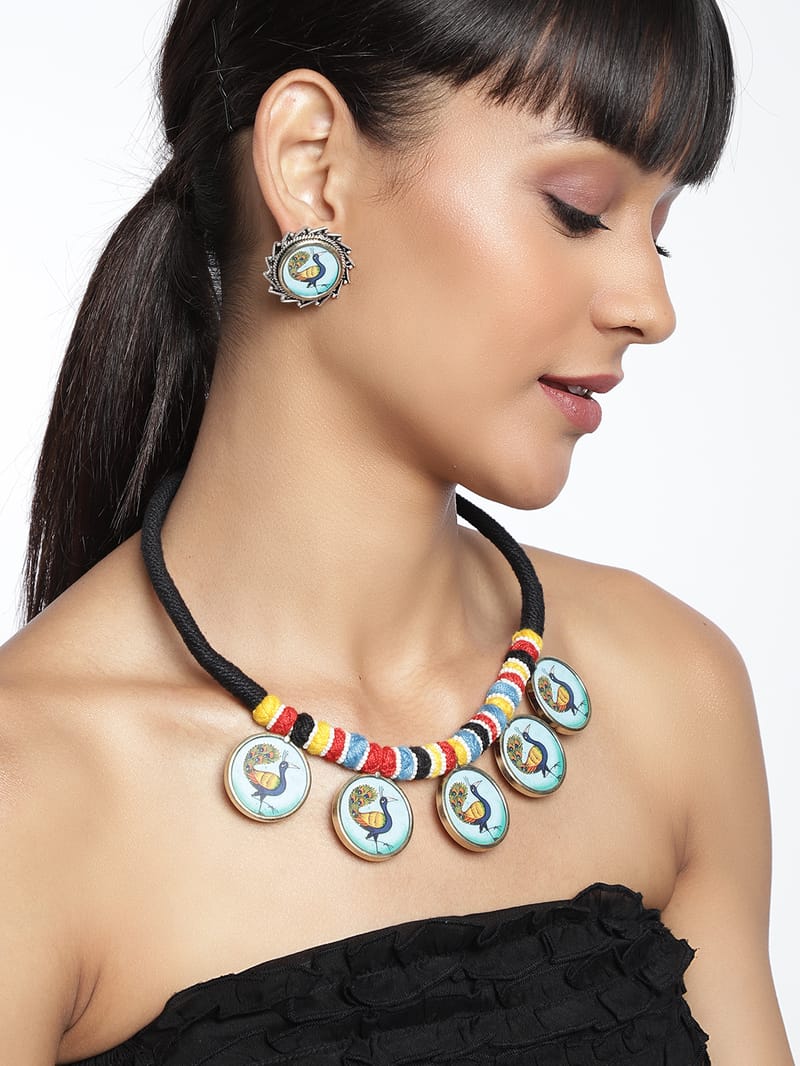 Binni's Wardrobe Women Multicoloured Silver-Plated Jewellery Set