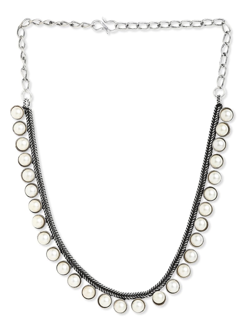 Binni's Wardrobe German Silver-Plated Oxidised Necklace