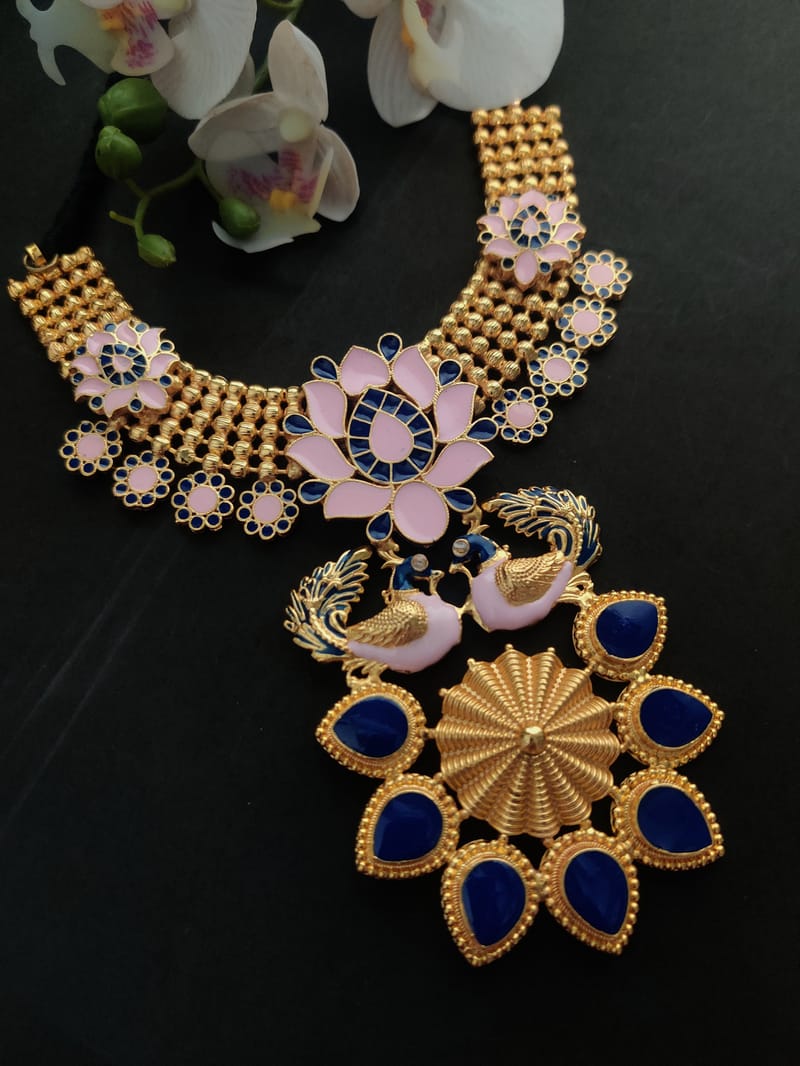 Binni's Wardrobe  Gold plated pink and purple stone necklace