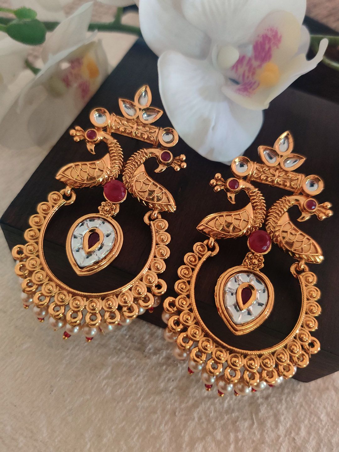 Binni's Wardrobe Women Gold-Toned Gold-Plated Contemporary Dangler Drop Earrings