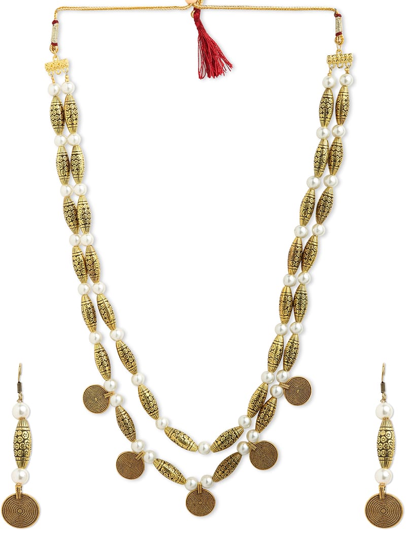 Binni's Wardrobe Gold toned two line long necklace