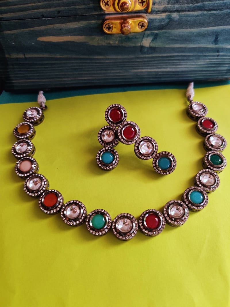 Binni's Wardrobe  multi stone colloured necklace set